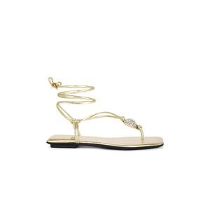 Jeffrey Campbell 'Weekend' Gold Leather Sandal 7.5